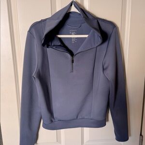 ADAY home stretch half zip pullover scuba in mineral blue size xs EUC